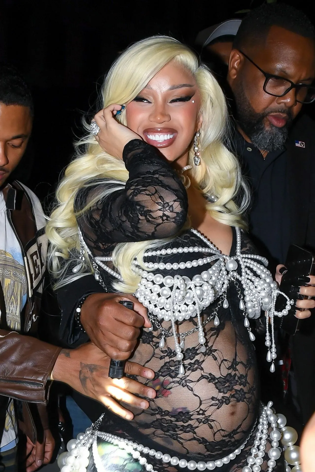 Cardi B Ignites Highlight Room in Pearled Lace Power • CelebMafia