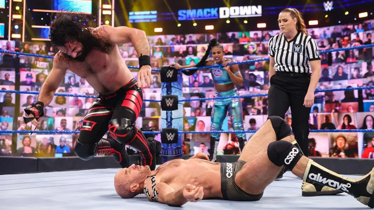 Women of WWE — Bianca Belair & Cesaro vs. Bayley & Seth Rollins -...