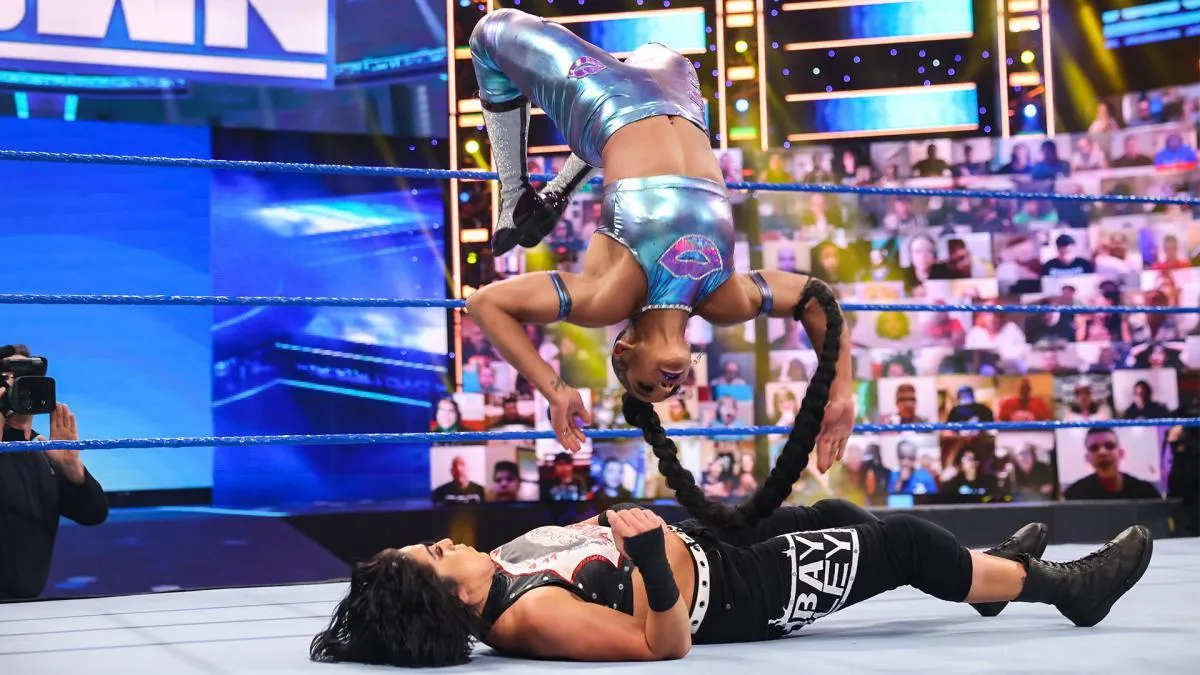 Women of WWE — Bianca Belair & Cesaro vs. Bayley & Seth Rollins -...