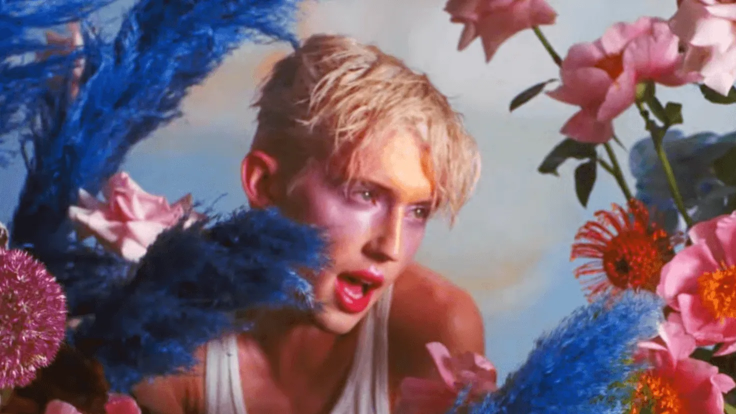 Troye Sivan Wore a Two-Piece Floral Gown in the “Bloom” Video | Teen Vogue