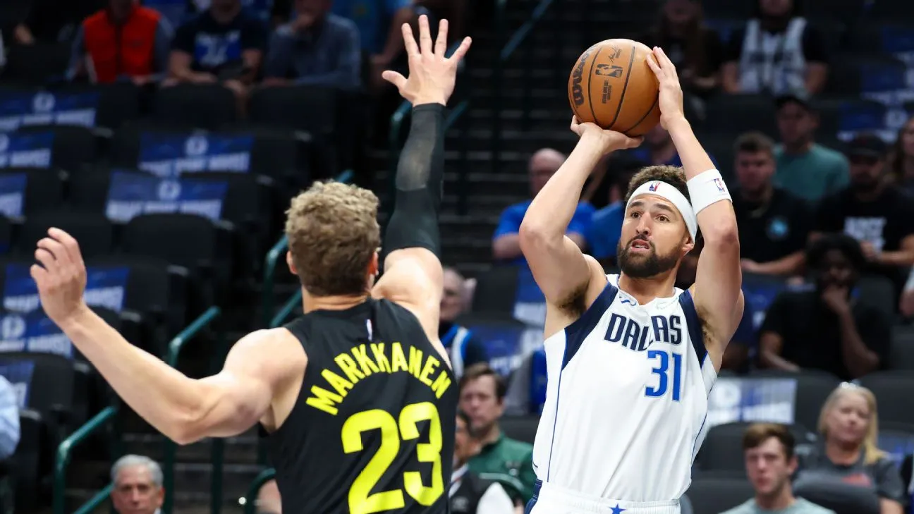 Klay Thompson overcomes nerves, nets 10 in Mavericks debut - ESPN