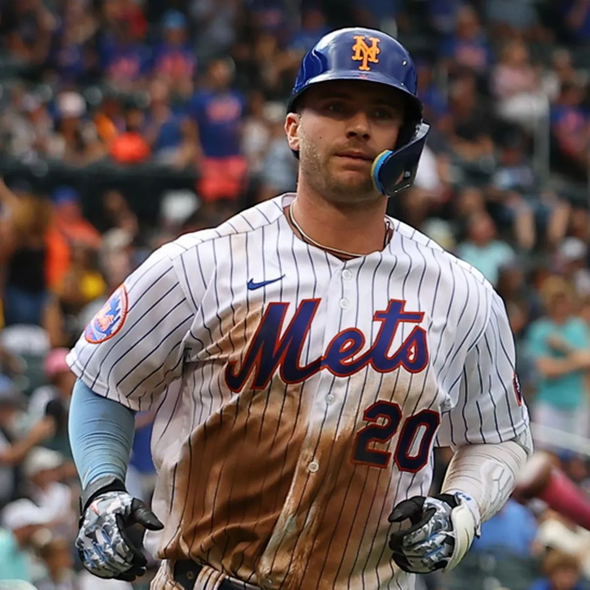 Pete Alonso makes up for 'brain fart' when he sent Masyn Winn's first MLB  hit into stands - The Mirror US