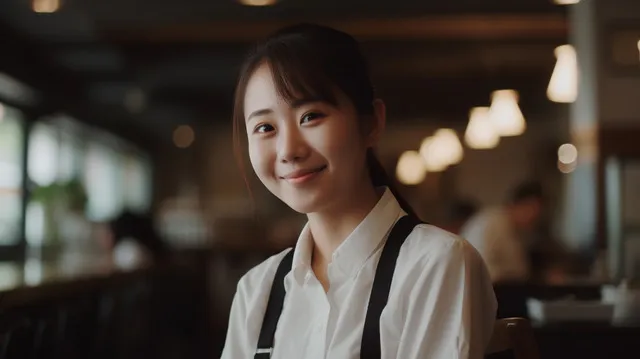 Nền Phần Giữa Của Cô Hầu Bàn Trẻ Buộc Tạp Dề Khi đứng ở Nhà Hàng Hình Chụp Và Hình ảnh Để Tải Về Miễn Phí - Pngtree