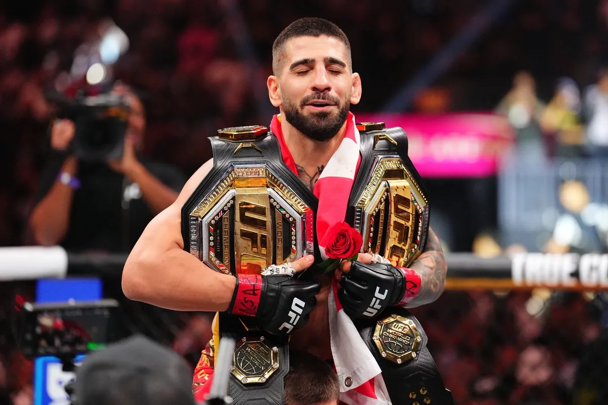 The SpotFlix on X: "Ilia Topuria is the first undefeated fighter to become champion in two UFC divisions #UFC317 https://t.co/GsLNqgetOu" / X