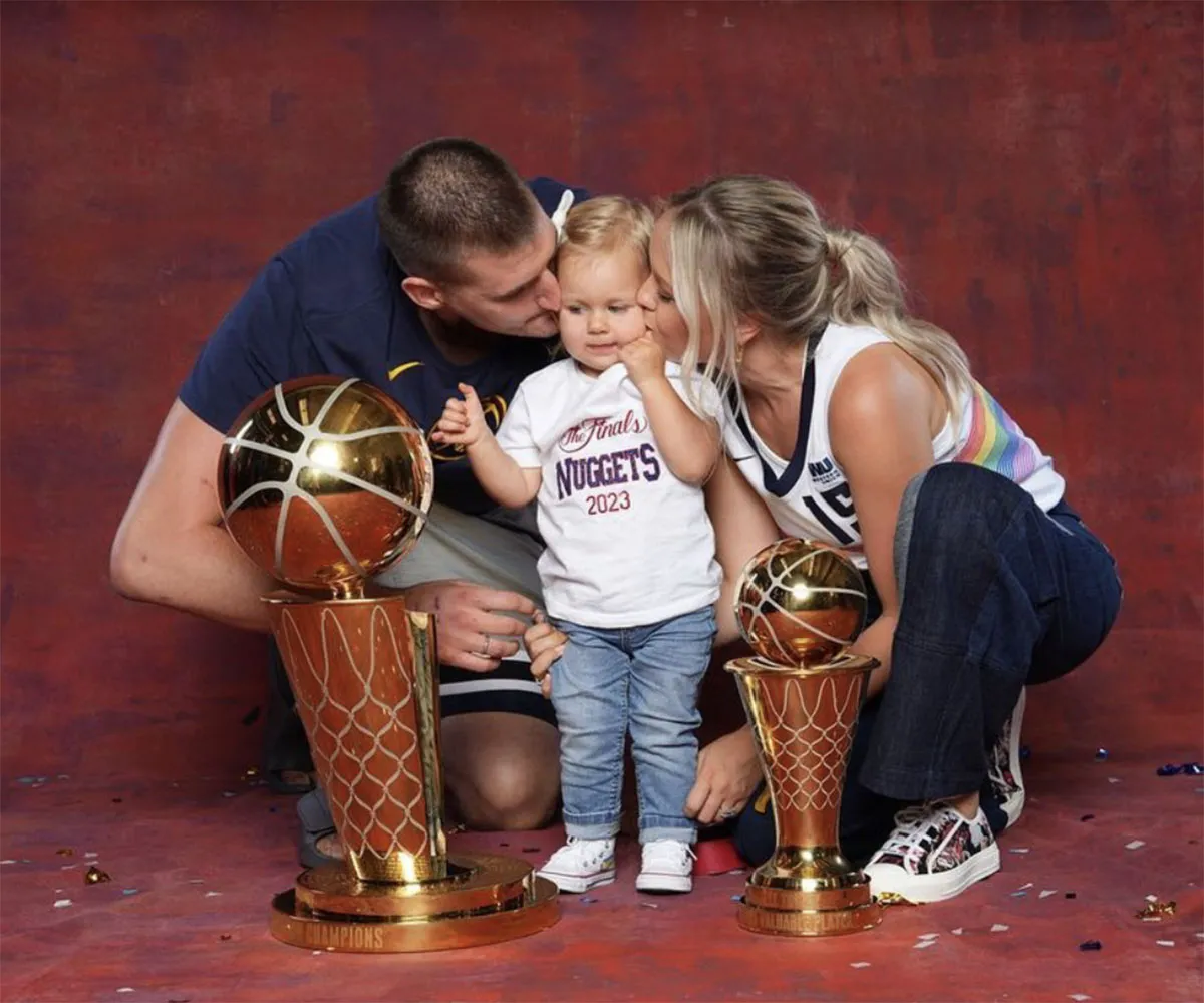 Nikola Jokic celebrates Nuggets' championship with family at parade