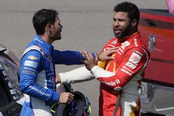 NASCAR suspends Bubba Wallace 1 race for Las Vegas crash | AP News