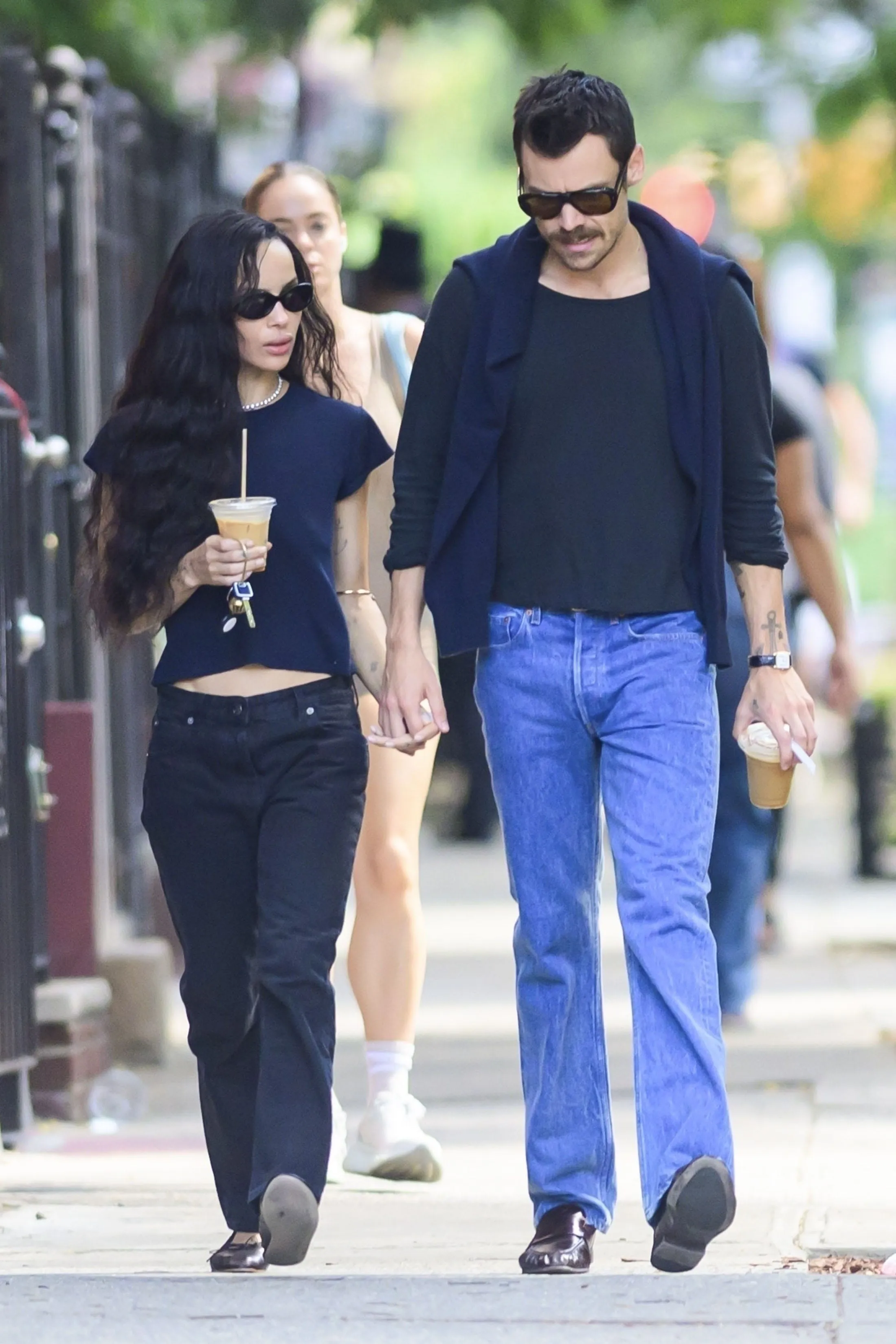Zo&euml; Kravitz and Harry Styles Coordinate Looks for a Coffee Date